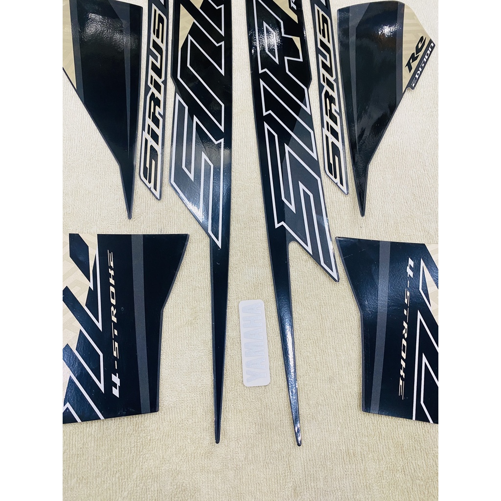 Nguyên bộ tem rời 3 lớp zin thái dán xe máy Yamaha Sirius đời 2020 2021 màu đen đồng siêu sắc nét