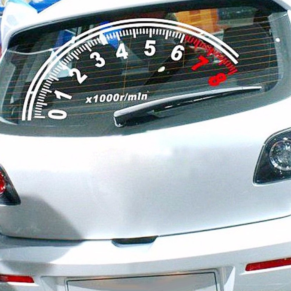 Decal chữ &quot; dometer . &quot; phản quang dán kính chắn gió xe hơi