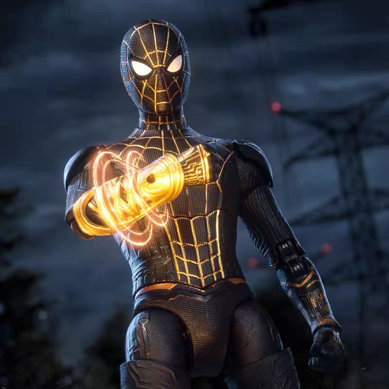 Mô hình Spider Man Black & Gold Suit ZD Toys chính hãng tỉ lệ 1:10