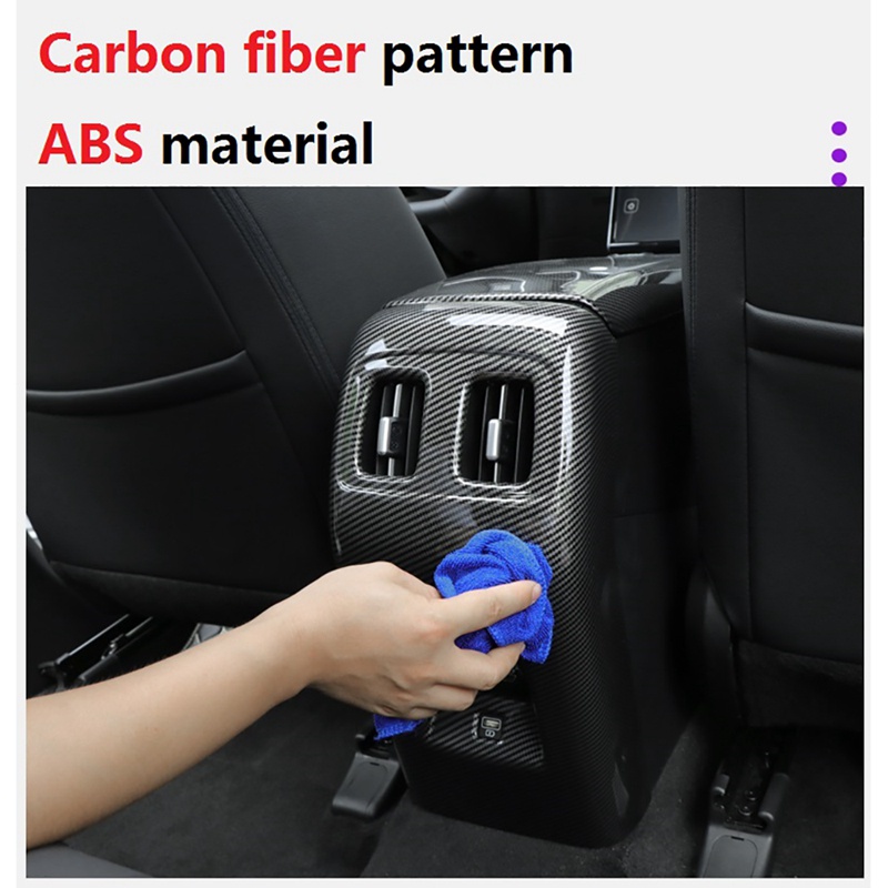 Miếng Dán Lỗ Thông Khí Ghế Sau Xe Hơi Hyundai Tucson 2021 2022 Bằng Sợi Carbon