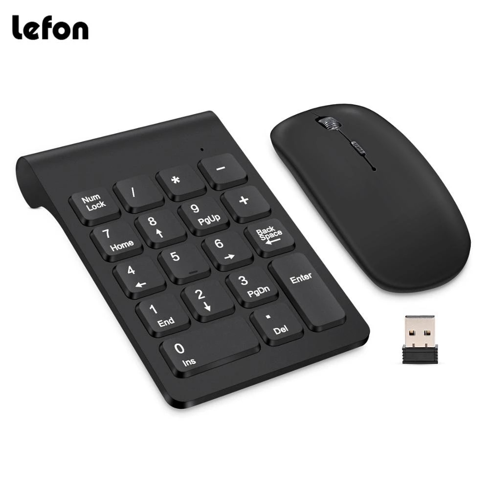 Bộ Bàn Phím Số Điện Tử Không Dây Mini 18 Phím Dùng Cho Laptop PC Notebook
