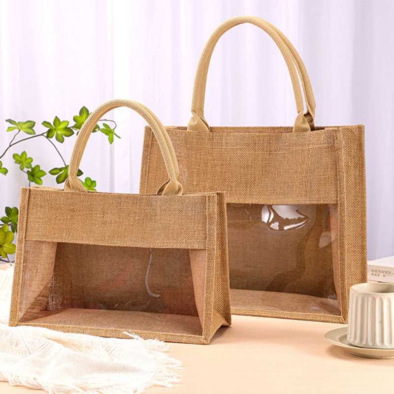 Túi Xách Tay Bằng Vải Bố Kích Thước Lớn Có Tay Cầm Dành Cho Nữ Đi Biển