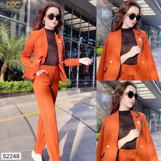 Vest nữ công sở màu cam thanh lịch trẻ trung - 2248