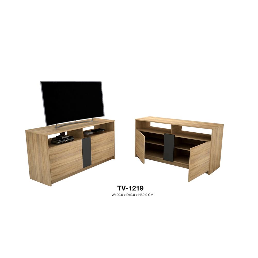 HomeBase ME LIVING Kệ để TV bằng gỗ ép Thái Lan SUPRA W120XD40XH62cm màu gỗ sồi trắng