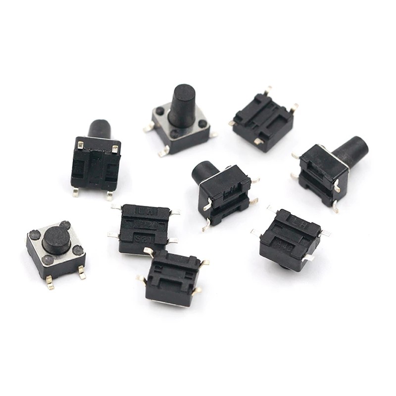 50PCS SMD 4PIN 6x6x4.3 / 5/6/7/8/9/10 mm Công tắc nút nhấn Micro 0.5A 50V 50V Công tắc nút nhấn 6x6x4.3mm 6x6x5mm 6x6x6mm 6x6x7mm 6x6x8mm