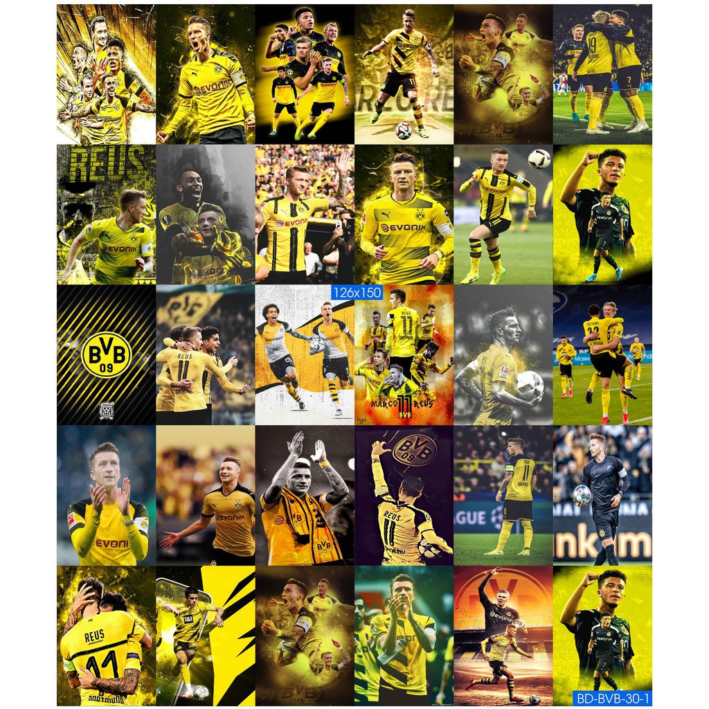 Combo Set 50 tờ Decal dán tường đội bóng  Borussia Dortmund BVB