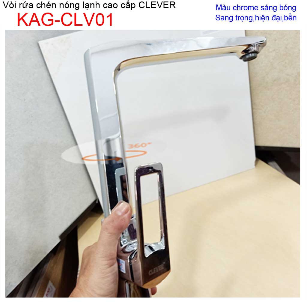 Vòi rửa chén bát KAG-CLV01, Vòi Clever nóng lạnh, vòi bếp nóng lạnh chậu rửa chén Clever