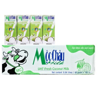 Sữa Tươi Tiệt Trùng Mộc Châu Vị Dừa Hộp 180 ml (thùng 48 hộp)