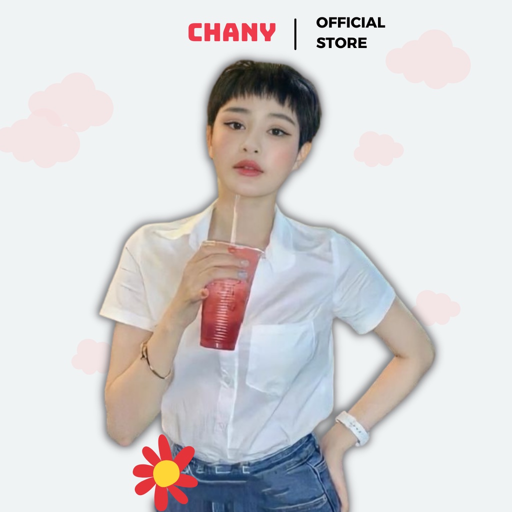 Áo sơ mi GU Chany Store Hiền Hồ ngắn tay có túi