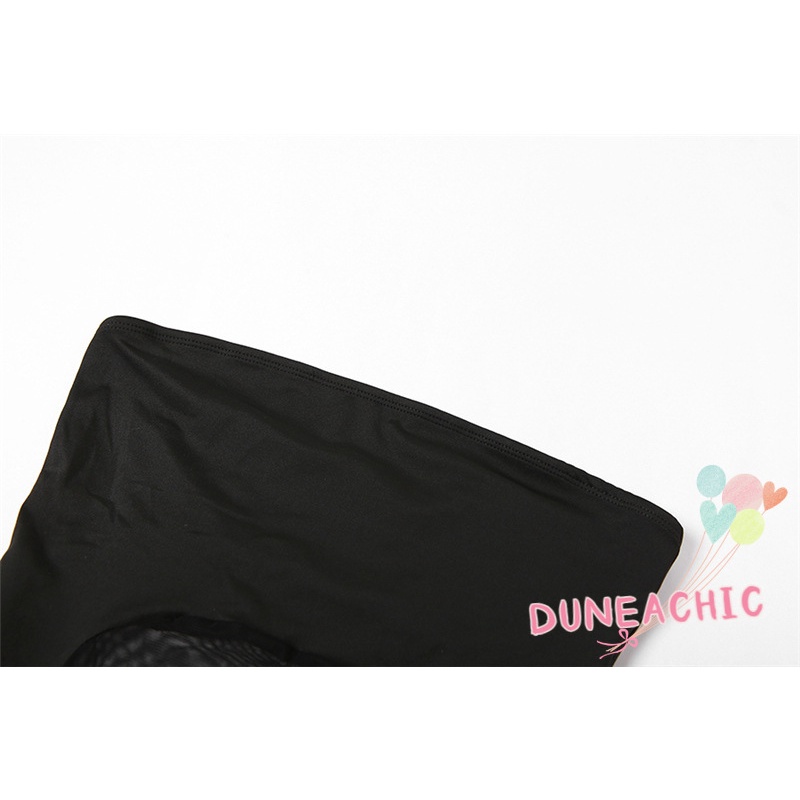 DUNEA Bộ Áo Liền Quần Không Tay Dáng Ôm Phối Lưới Quyến Rũ Cho Nữ
