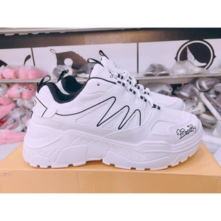 Giày Sneaker  Nữ Hàn Quốc Trắng Vạch Đen