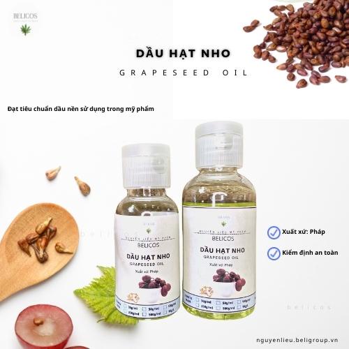 Dầu Hạt Nho Nguyên Chất (Grapeseed Oil) - Dầu Nền Mỹ Phẩm Dưỡng Da, Dưỡng môi Thiên Nhiên