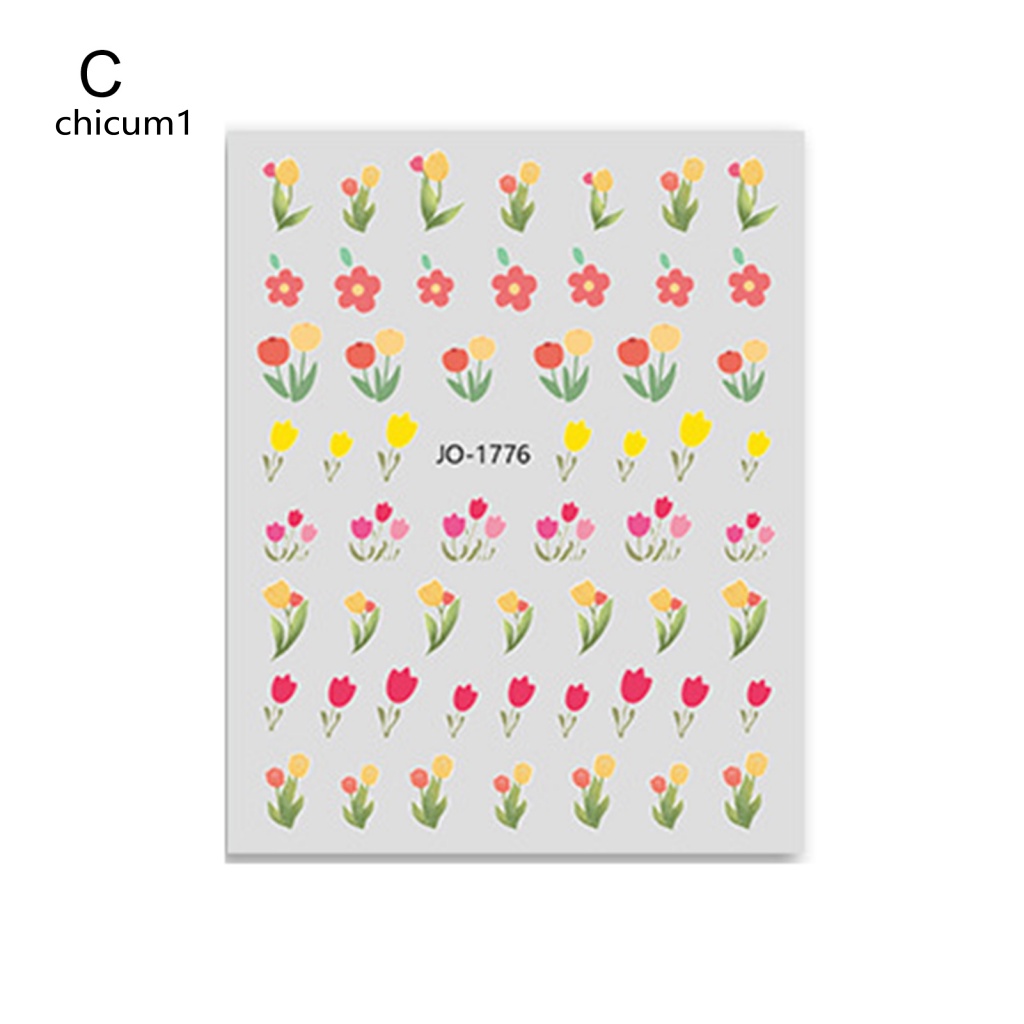 Miếng Dán Trang Trí Móng Tay Hình Hoa Tulip Xinh Xắn