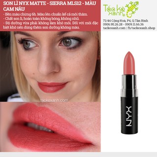 Son lì NYX Matte - Sierra MLS12 - cam nâu