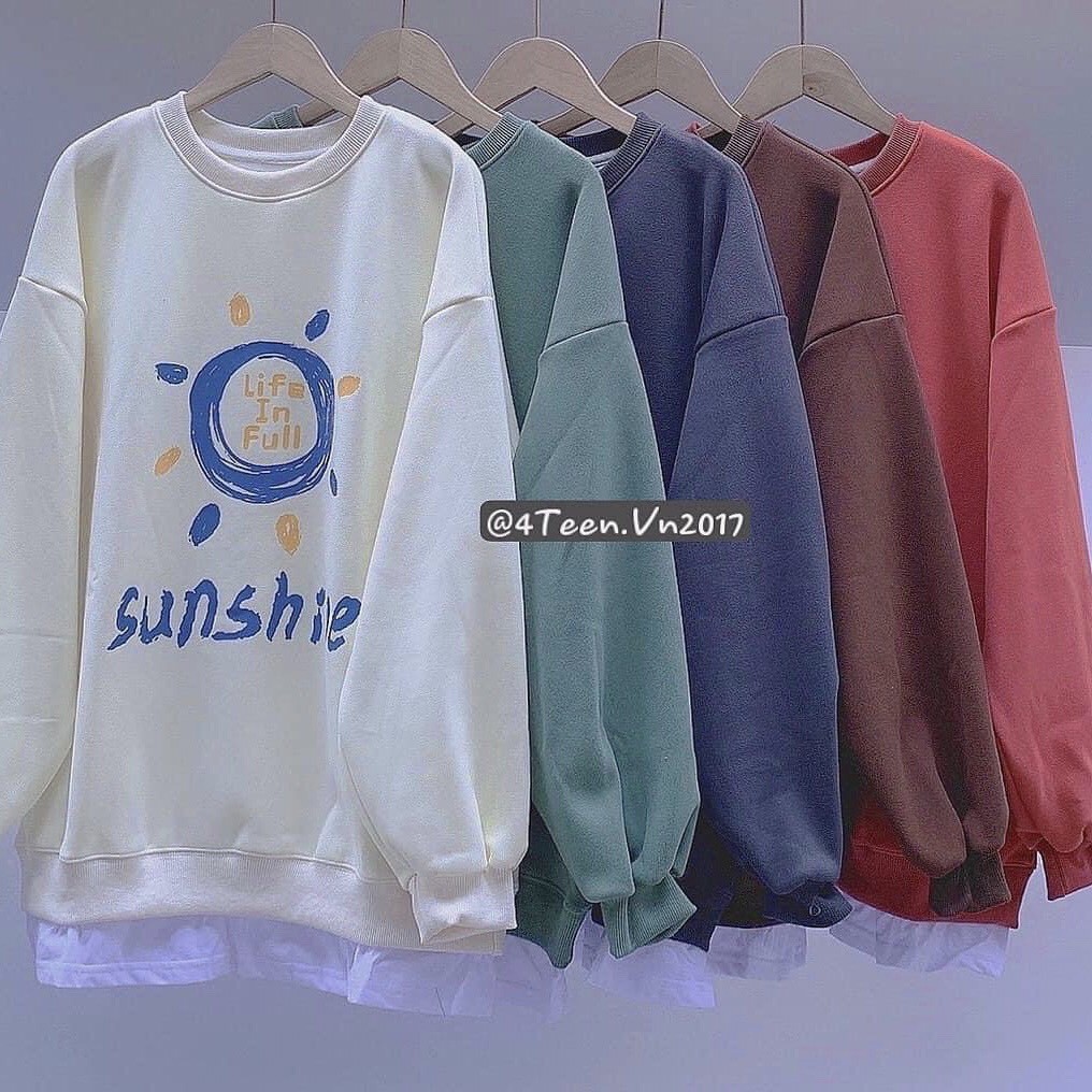 Áo Nỉ Sunshine Nữ Form Rộng Vải Nỉ Bông Dày Dặn phong cách Ulzzang SH1 | BigBuy360 - bigbuy360.vn