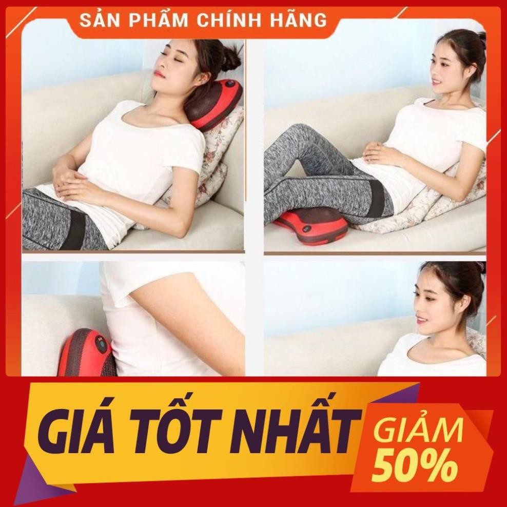 [ HÀNG CHÍNH HÃNG ] THAM RẺ THÌ ĐỪNG MUA Gối massage hồng ngoại 8 bi mát xa cao cấp