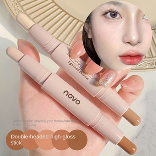Tạo khối sáng tối NOVO  Chống Thấm Nước Làm Sáng Da Tự Nhiên Màu Lì Có Độ Bóng Cao Bút tạo khối 2 trong 1
