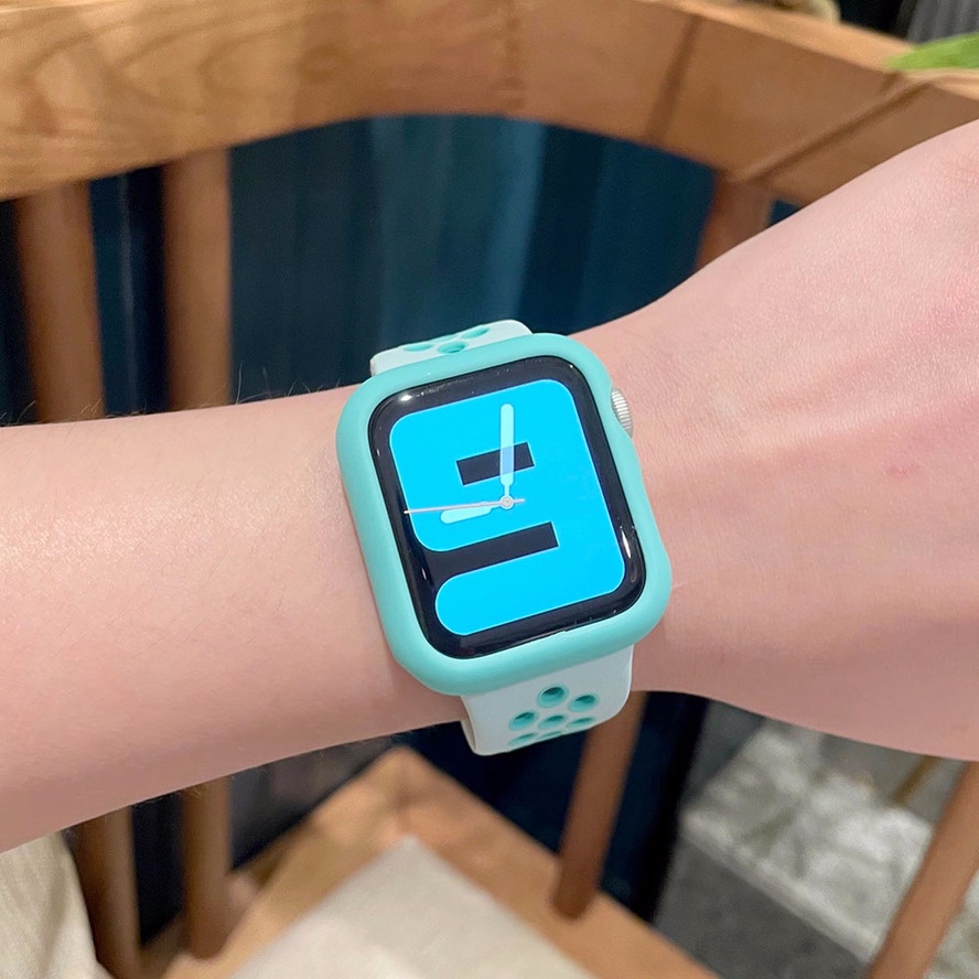 Ốp Silicone + Dây Đeo 2 Trong 1 Cho Apple watch 49mm 41MM 45MM 44mm 40mm 38mm 42mm iWatch Series 8 Ultra 7 6 5 4 3 SE
