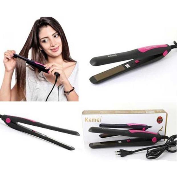 Máy uốn tóc mini KEMEI 328 chính hãng, Máy duỗi tóc làm tạo kiểu ép,là thẳng uốn cụp xoăn lọn đa năng 4 mức nhiệt L2