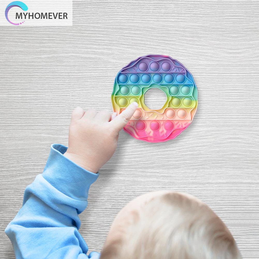 Đồ chơi nhấn bóng khí bằng silicone tạo hình bánh donut giải tỏa căng thẳng dành cho trẻ em
