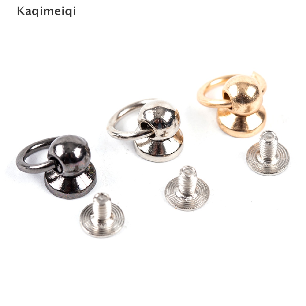 Bộ 10 khoen tròn 8mm kèm vít cố định bằng kim loại dùng để gắn dây đeo tay trang trí điện thoại/ DIYphụ kiện vỏ điện thoại di động