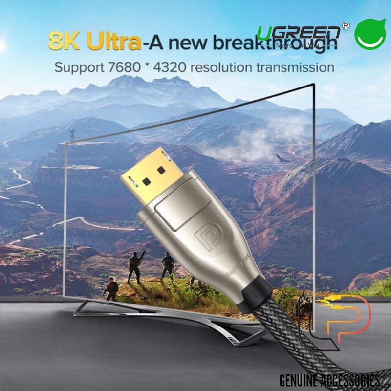 Cáp Displayport chuẩn 1.4 hỗ trợ 8K@60Hz Ugreen