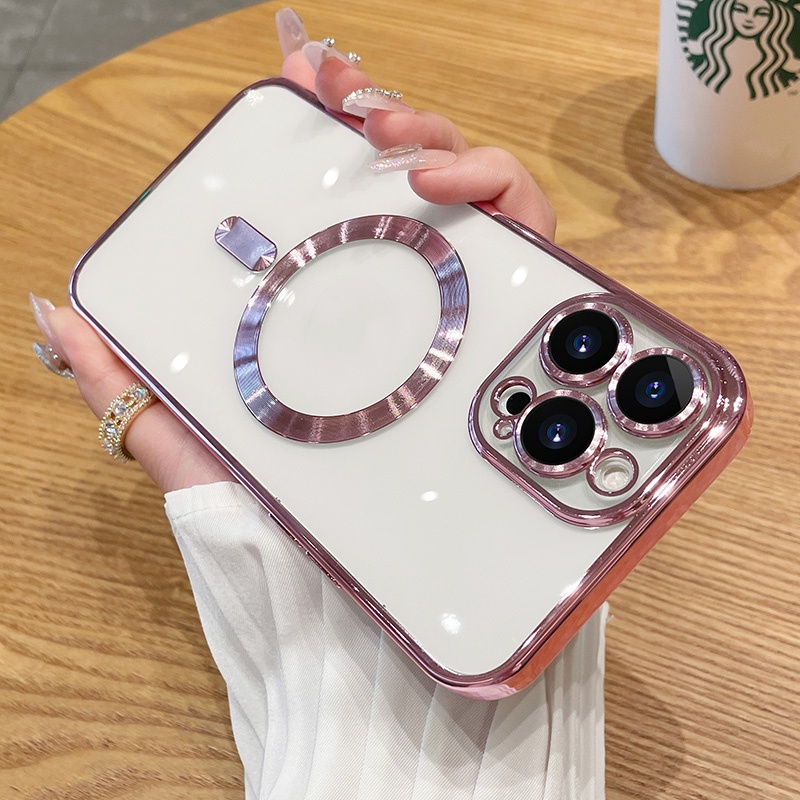 Ốp Điện Thoại iPhone 14 13 Pro max 14 plus Silicon case ốp lưng điện thoại i phone 14 promax Dẻo Tráng Gương Sang Trọng Kèm Giá Đỡ Từ Tính Chống Sốc Cho iP14 plus 13 Pro Max