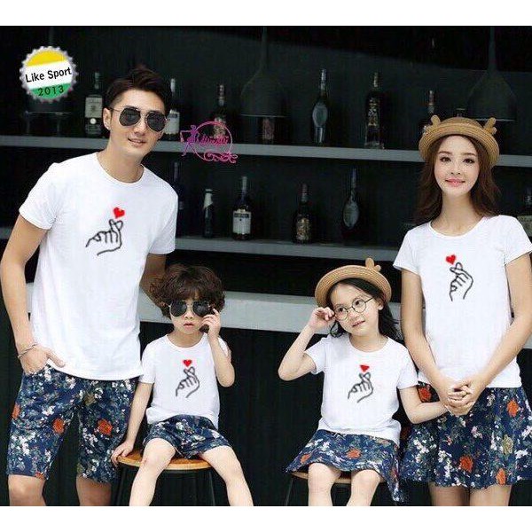 set ao gia đình tít tay