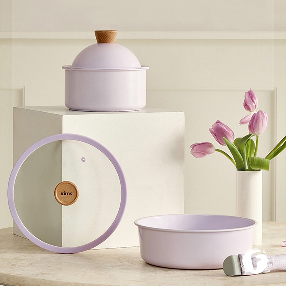 Bộ nồi chống dính Korea Kims cook  với Tay cầm có thể tháo rời Năm màu