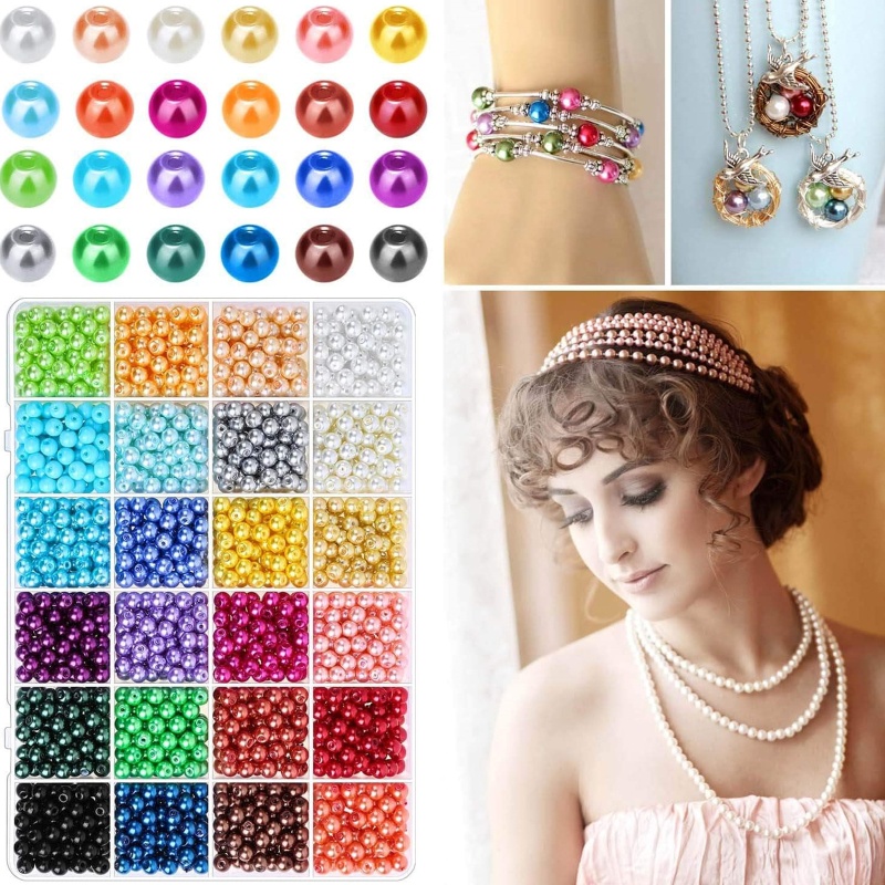 Sa Set 1680 Hạt Xỏ Lỗ Nhiều Màu Sắc Dùng Để Làm Đồ Trang Sức Thủ Công