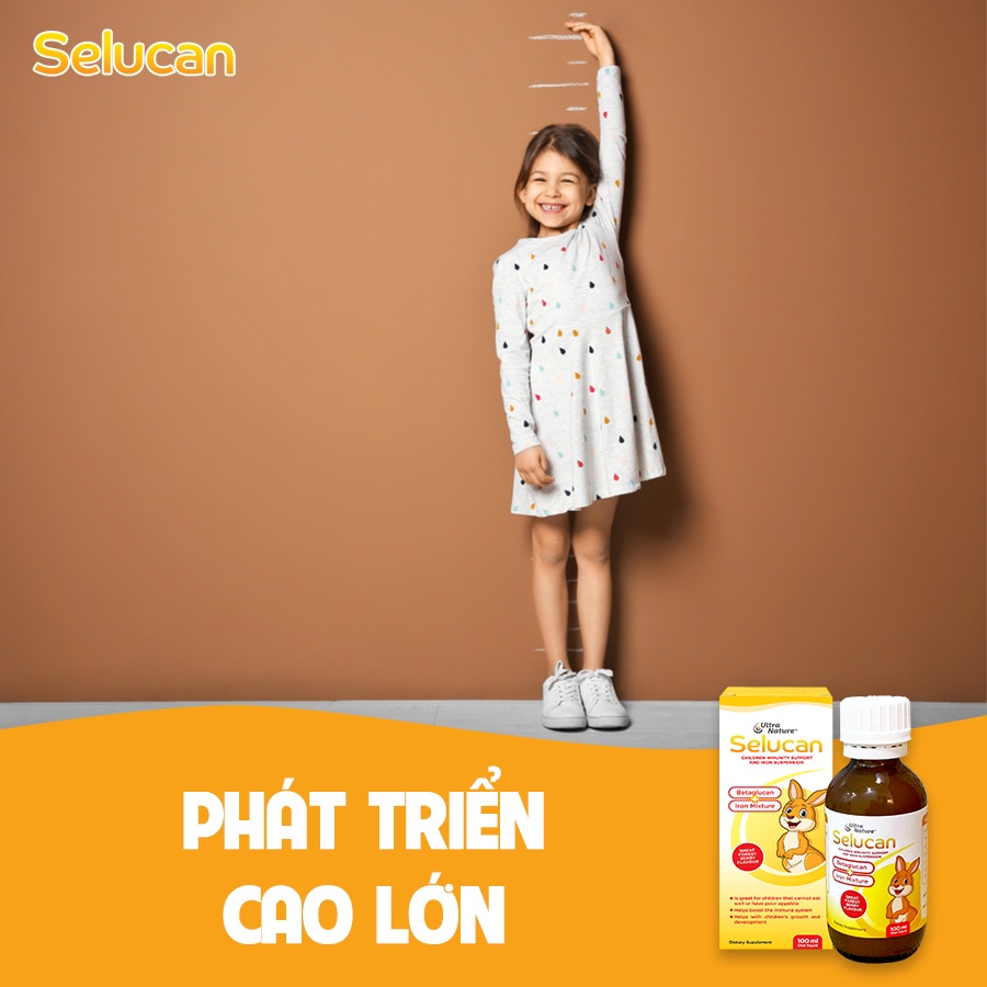 Siro tăng chiều cao, tăng đề kháng cho bé, siro ăn ngon nhập khẩu chính hãng Úc Selucan 100ml