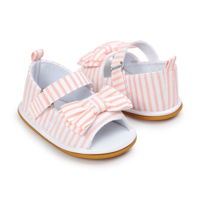 Giày Sandal Đính Nơ Cho Bé Gái 0-18 Tháng Tuổi
