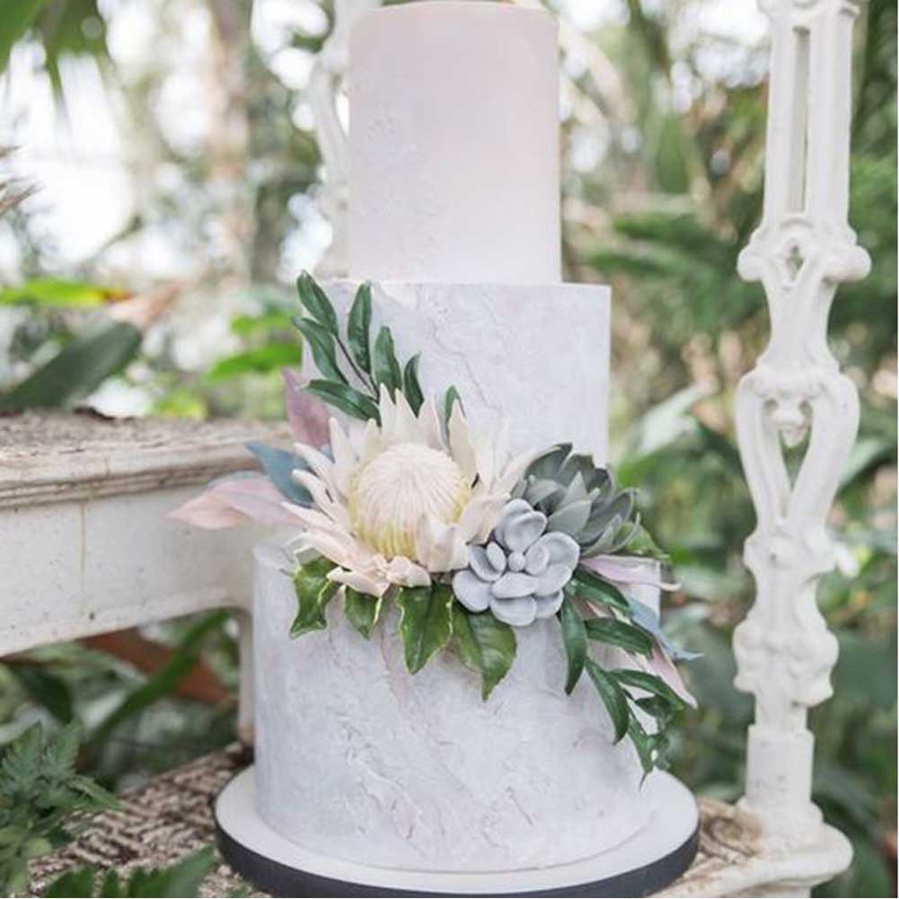 KALAIEN King Protea Khuôn Đường Silicon Thủ Công Khuôn DIY Gumpaste Hoa Trang Trí Bánh