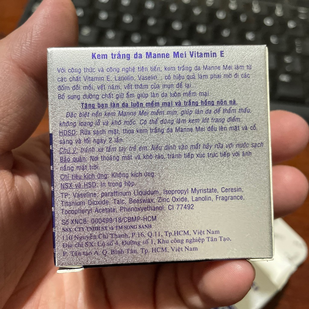 Kem Dưỡng Trắng Da Mờ Thâm Vitamin E C Manne Mei 15GR