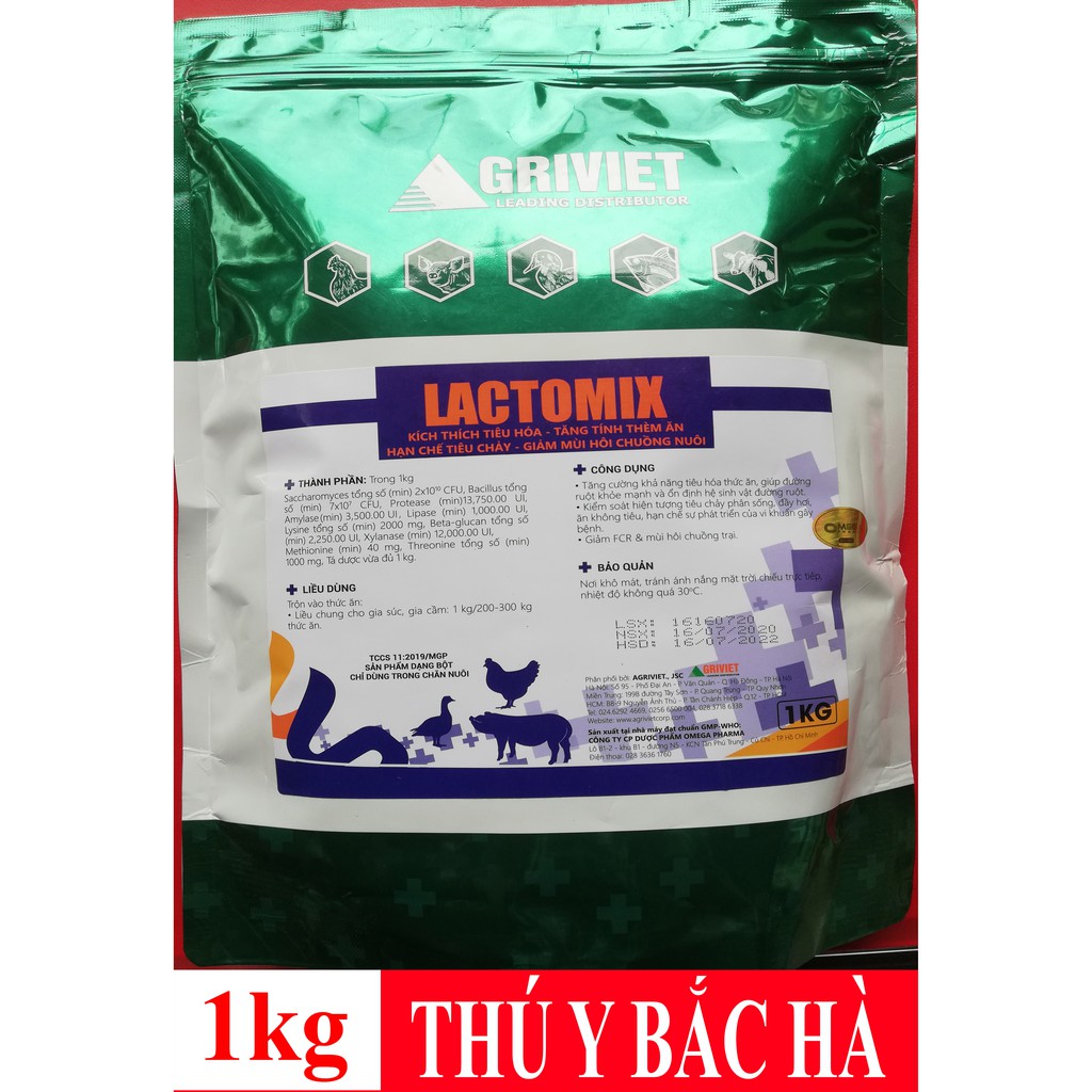 1 kg Men LACTOMIX Kích thích tiêu hóa, tăng tính thèm ăn, hạn chế tiêu chảy, giảm mùi hôi chuồng nuôi