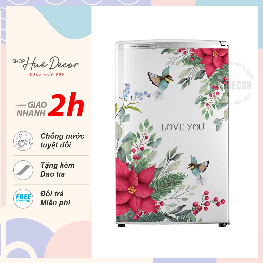 Miếng dán tủ lạnh mini Hoa Trạng Nguyên (Chất liệu cao cấp siêu bền)