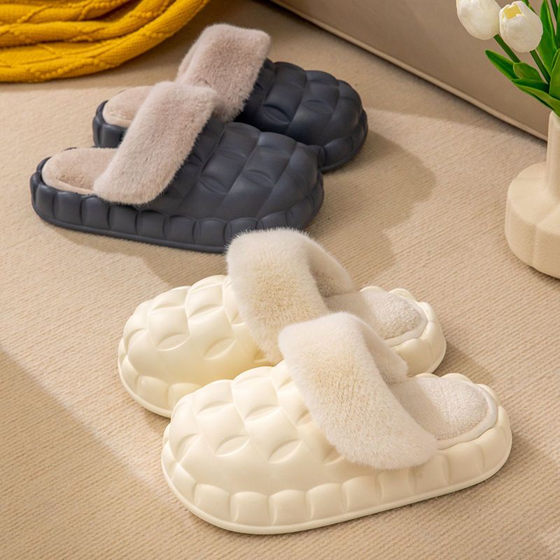 Dép Cotton Đi Trong Nhà Đế Dày Có Thể Tháo Rời Họa Tiết Hoạt Hình Phong Cách Mới Cho Nữ
