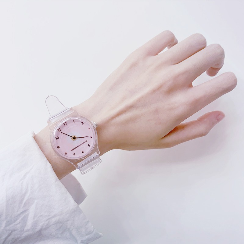 (Giá Sỉ) Đồng hồ thời trang nữ Peace C109 hoa cúc dây silicon trong suốt, chống nước nhẹ, bảo hành 6 tháng | BigBuy360 - bigbuy360.vn