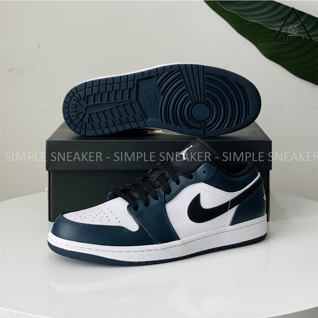 Giày Nike Jordan 1 Low Dark Teal 🔴CHÍNH HÃNG🔴 Nike Air Jordan 1 Cổ Thấp Xanh Navy  - Simple Sneaker