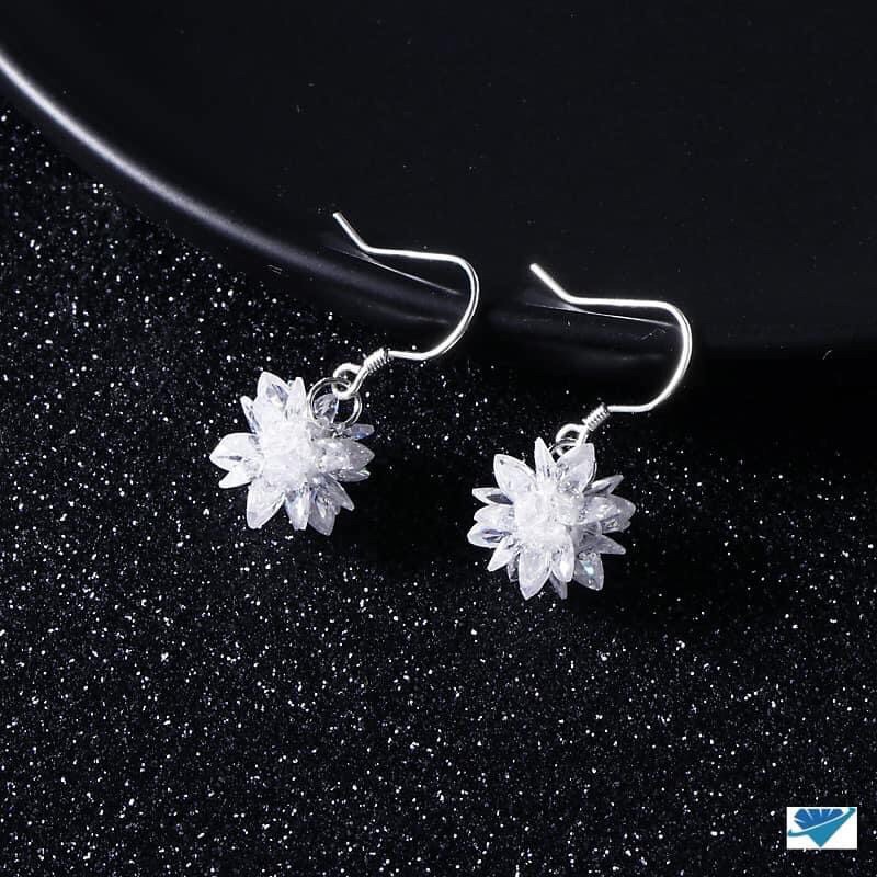 BÔNG TAI HOA TUYẾT KHOEN MÓC BẠC TA