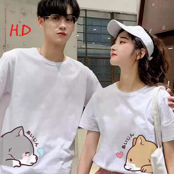 Áo đôi họa tiết chó con