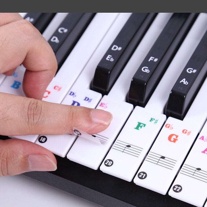 Sticker Dán nốt bàn phím cho Đàn Piano và Organ - Decal đánh dấu vị trí note nhạc dùng cho Đàn 88, 61, 54, 49 Phím