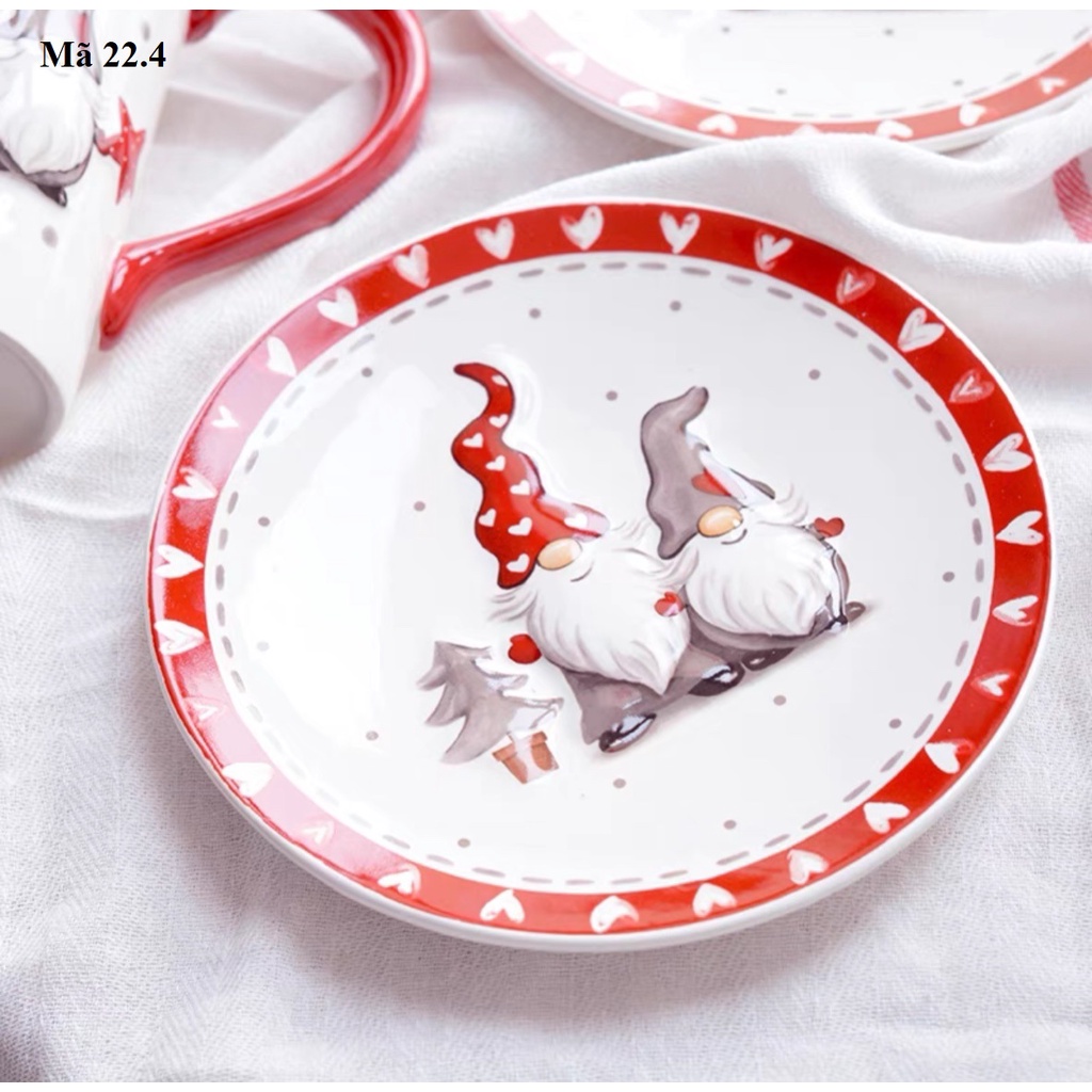 Cốc đĩa hình ông già Noel, quà tặng Giáng sinh, ly tách uống nước: 22.4