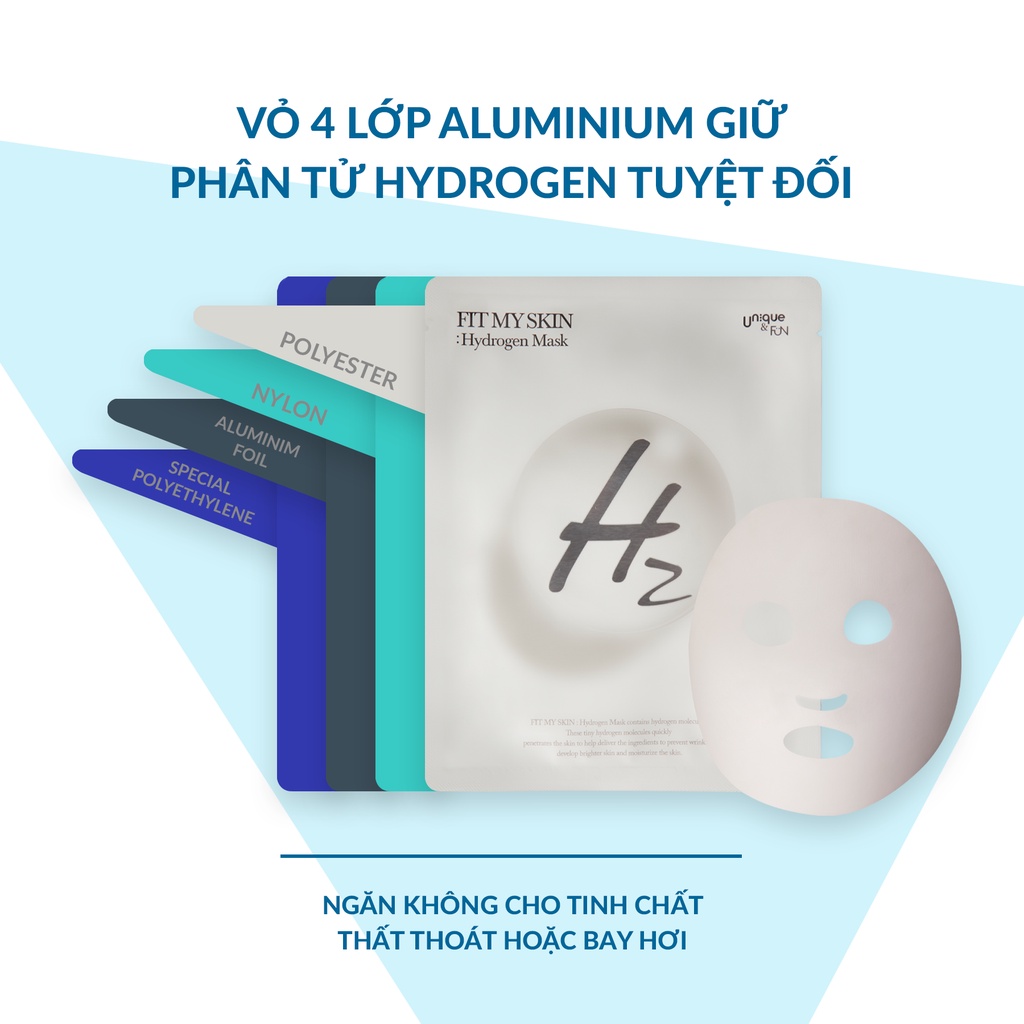 MẶT NẠ GIẤY TINH CHẤT HYDROGEN FIT MY SKIN, CẤP ẨM CHUYÊN SÂU, PHỤC HỒI DA, MỜ THÂM NÁM