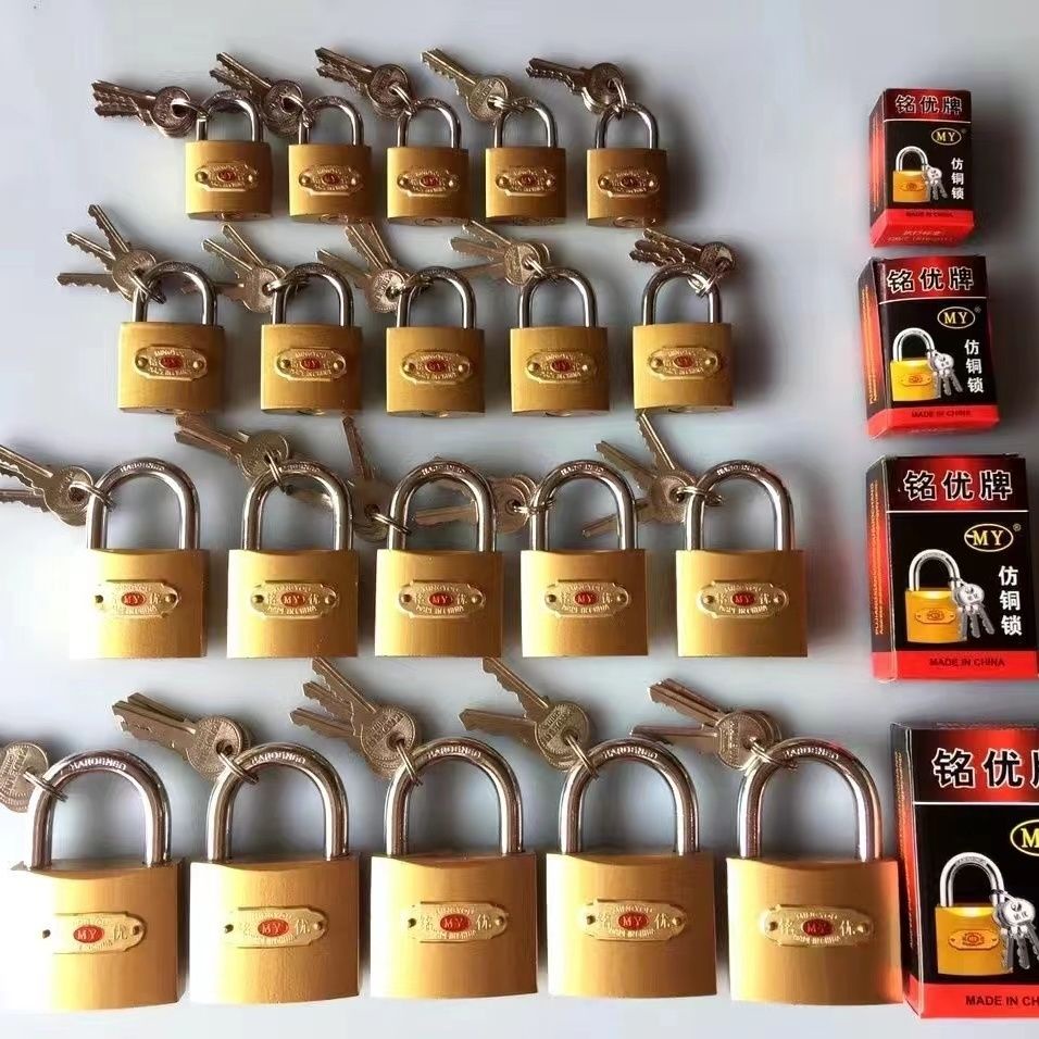 Ổ Khóa Chống Trộm Mini Bằng Đồng Giả Kích Thước Nhỏ Tiện Dụng Cho Gia Đình