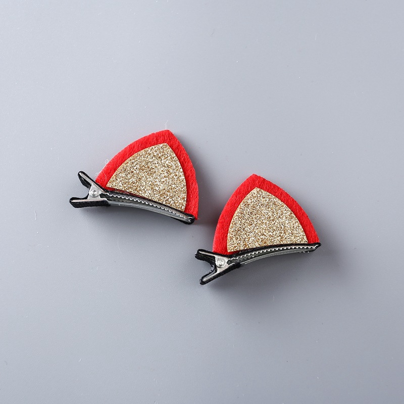 Kẹp tóc AY hình tai mèo đính kim tuyến lấp lánh đáng yêu cho nữ