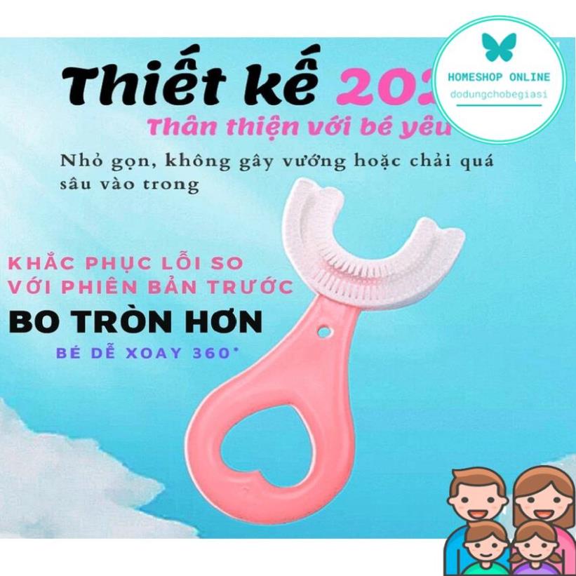 Bàn chải trẻ em đánh răng chữ U cho bé chất liệu silicon mềm mại dễ sử dụng phù hợp cho bé từ 1 tuổi trở lên