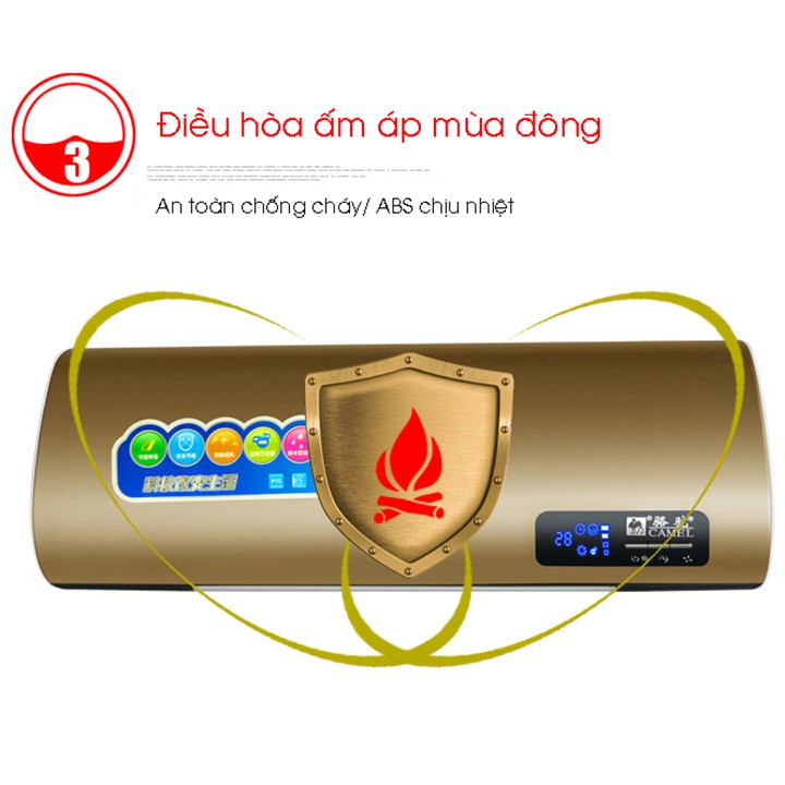 Quạt sưởi treo tường Camel có khiển + Giá Phơi khăn , máy sưởi ZG-NSB-2000 cho phòng 20-30m