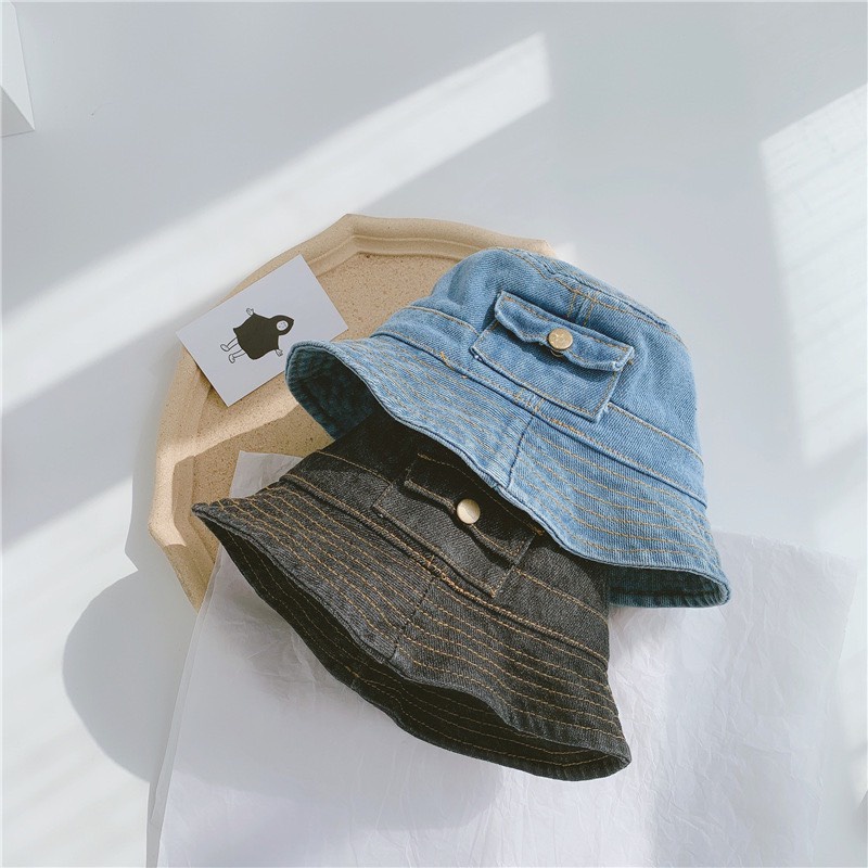 Mũ bucket jean denim cho bé trai và gái