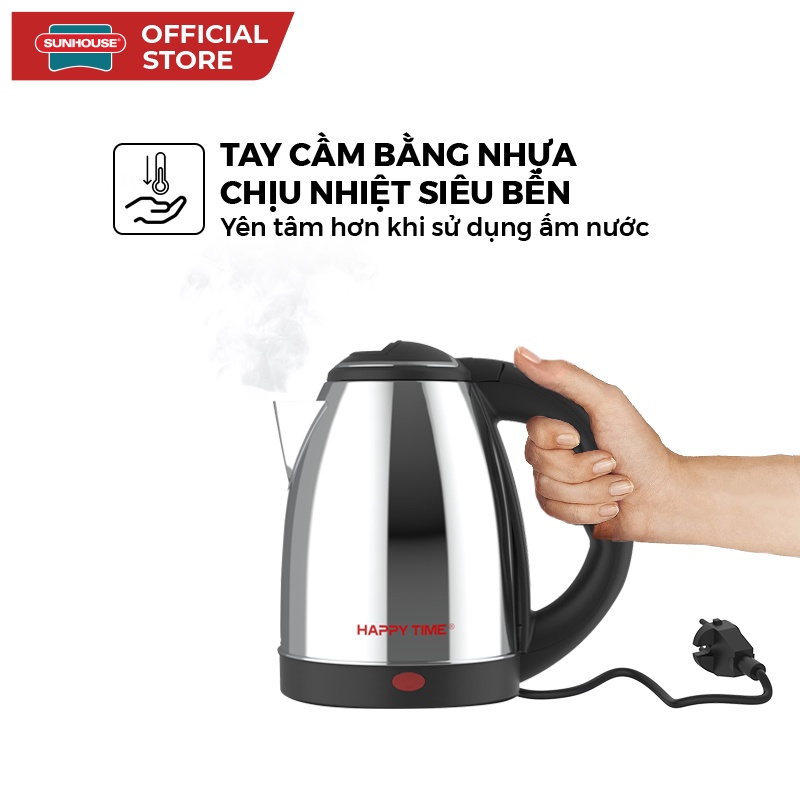 Ấm Siêu Tốc Inox SUNHOUSE HAPPY TIME HTD1055 (1.5L) - Hàng Chính Hãng